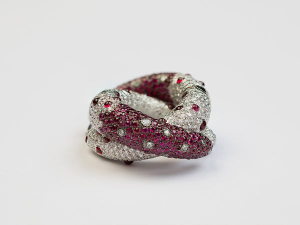 Bleeding Tooth Reversible Ruby Hoops - Studio Renn