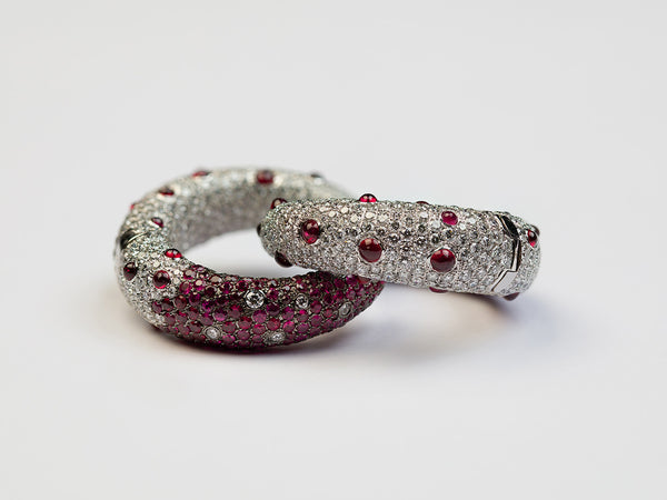 Bleeding Tooth Reversible Ruby Hoops - Studio Renn