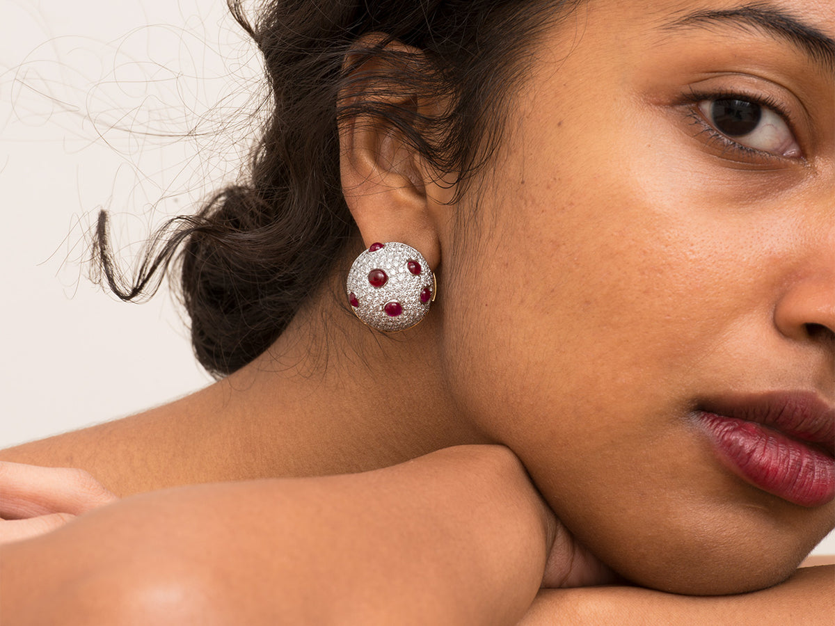 Bleeding Tooth Reversible Ruby Earrings - Studio Renn