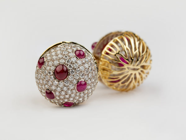 Bleeding Tooth Reversible Ruby Earrings - Studio Renn