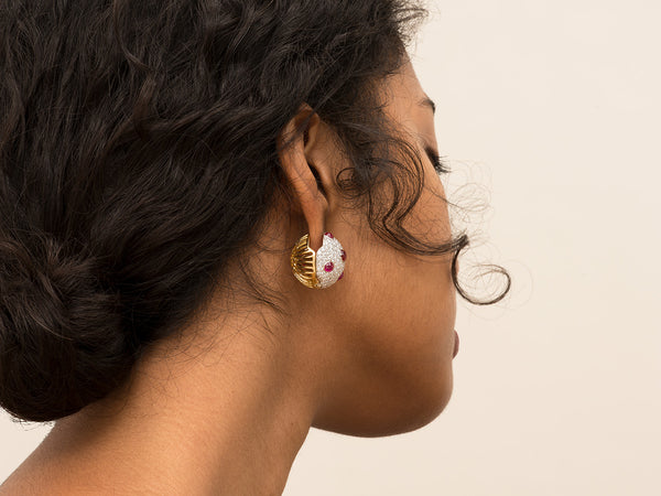 Bleeding Tooth Reversible Ruby Earrings - Studio Renn