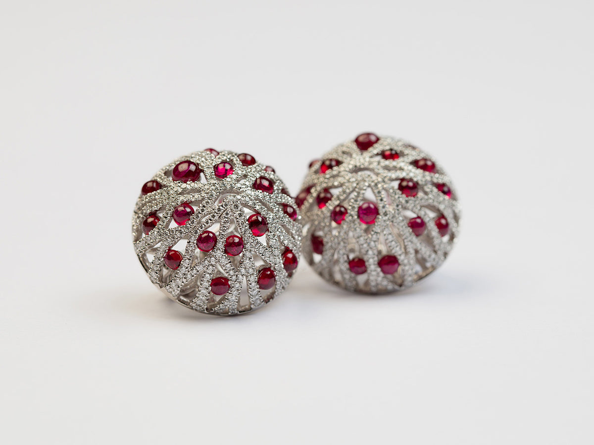 Bleeding Tooth Ruby Earrings - Studio Renn