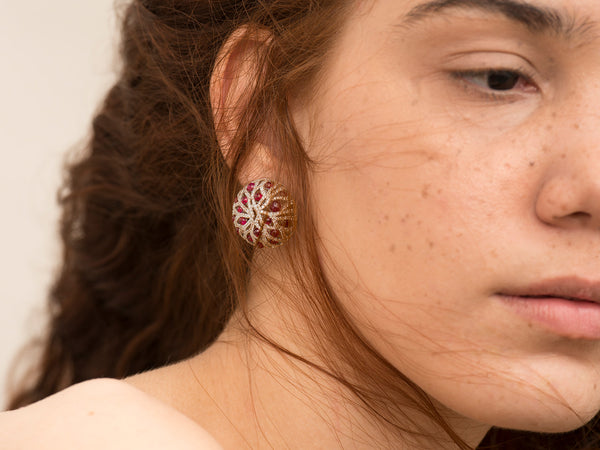 Bleeding Tooth Ruby Earrings - Studio Renn