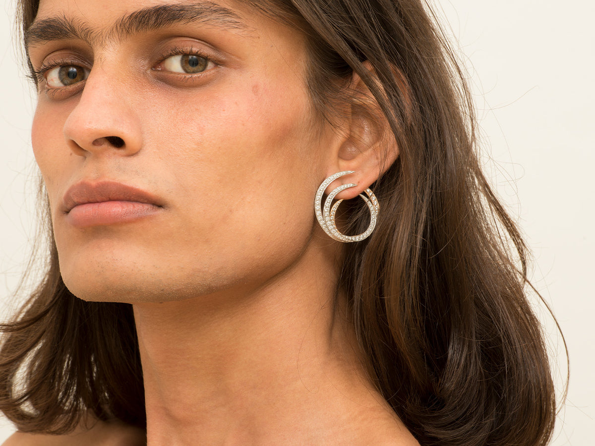 Yellow Gilled Three Point Earrings - Studio Renn