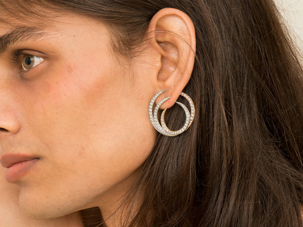 Yellow Gilled Three Point Earrings - Studio Renn