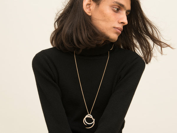 Yellow Gilled Pendant/Brooch - Studio Renn