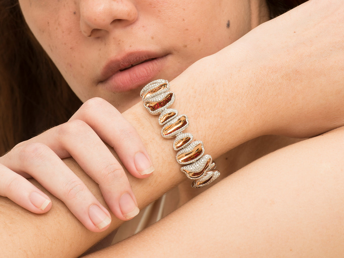Orange Peel Ruby Reflection Bracelet - Studio Renn