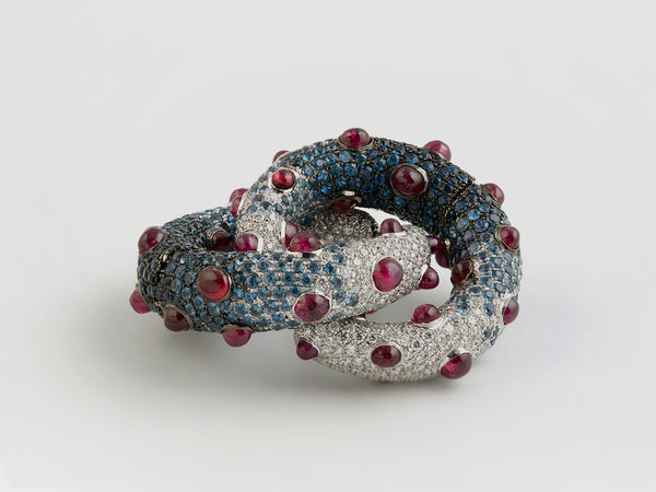Bleeding Tooth Reversible Sapphire Hoops - Studio Renn