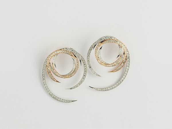 Yellow Gilled Overlapping Earrings - Studio Renn