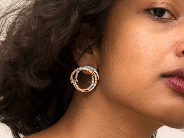 Yellow Gilled Overlapping Earrings - Studio Renn
