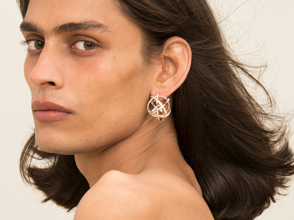 Yellow Gilled Non-Sphere Earrings - Studio Renn