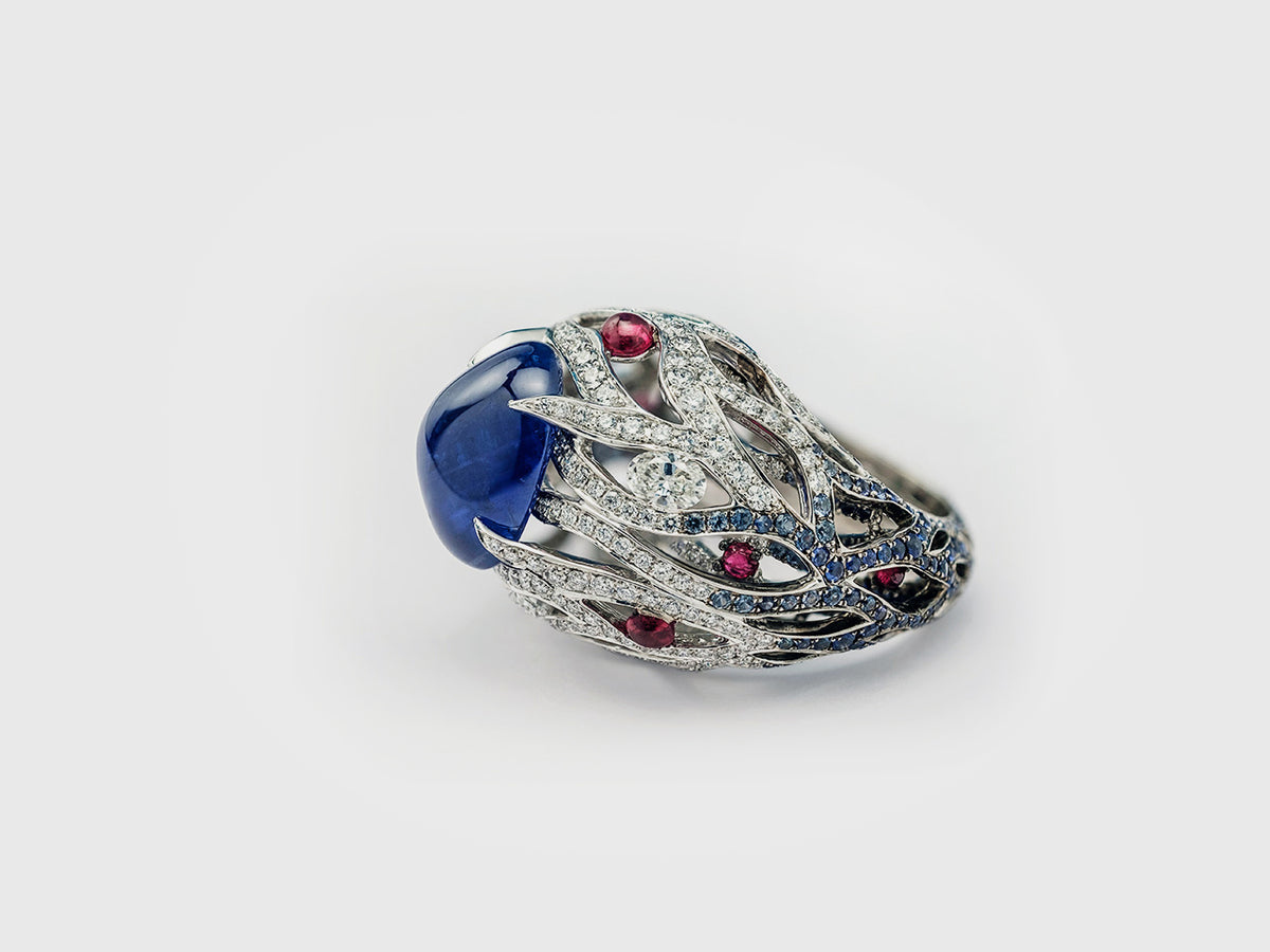 Bleeding Tooth Sapphire Ring - Studio Renn