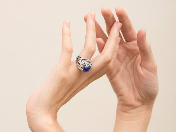 Bleeding Tooth Sapphire Ring - Studio Renn