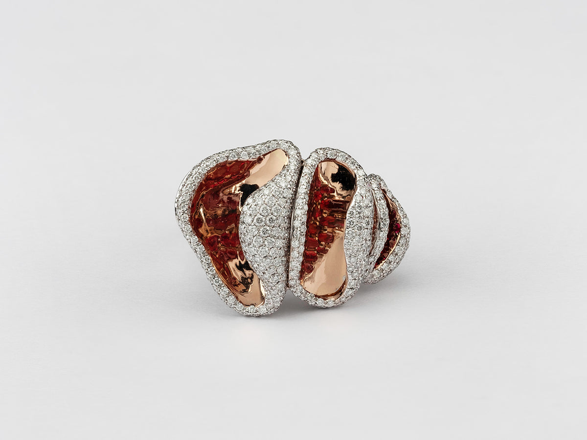 Orange Peel Ruby Reflection Ring - Studio Renn