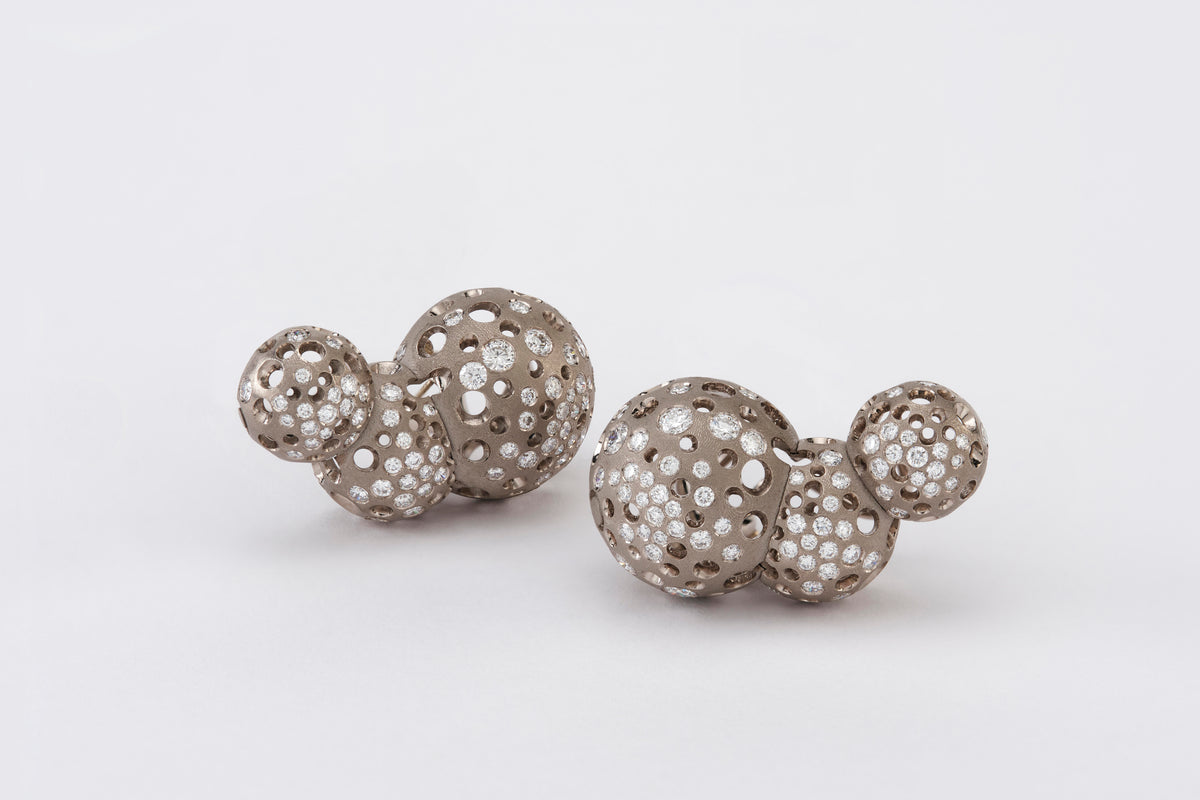 Puffball Void Earclimbers - Studio Renn