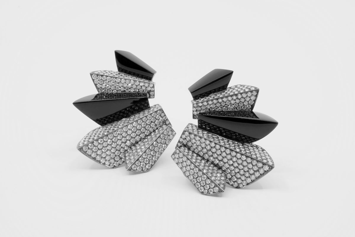 Claw Onyx Earclimbers - Studio Renn