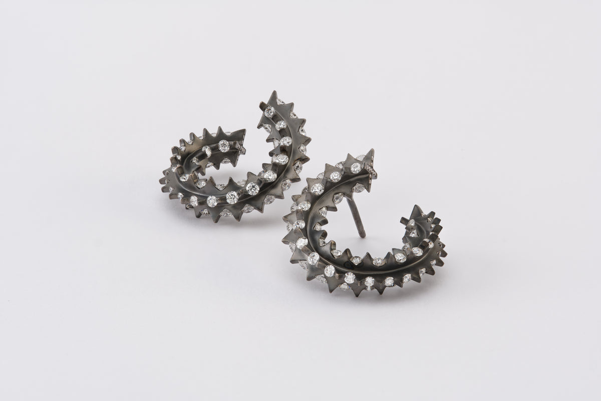 Cacti Front-Back Coil Earrings - Studio Renn