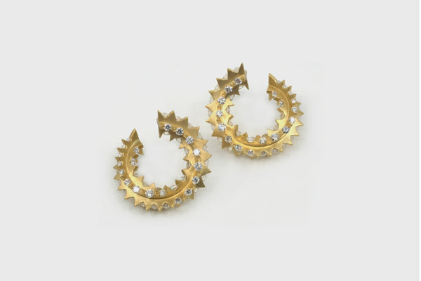 Cacti Front-Back Coil Earrings - Studio Renn