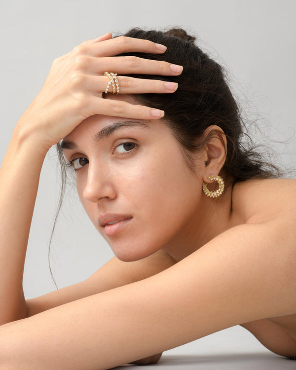 Cacti Front-Back Coil Earrings