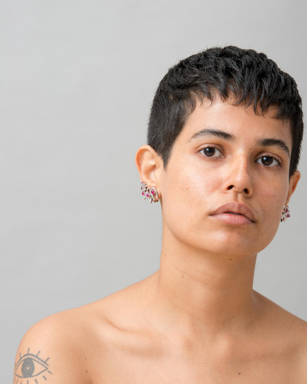 Fish Ruby Earclimbers