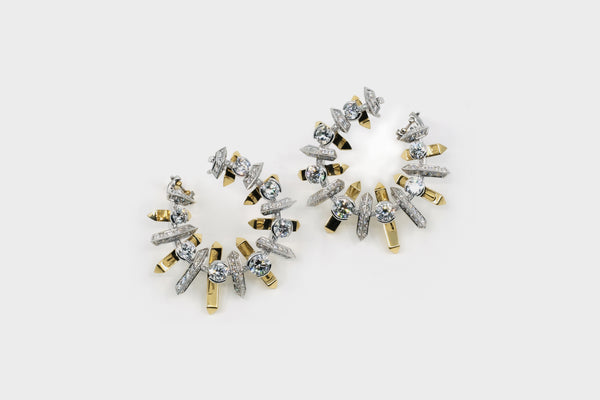 Fish Front Back Diamond Earrings - Studio Renn