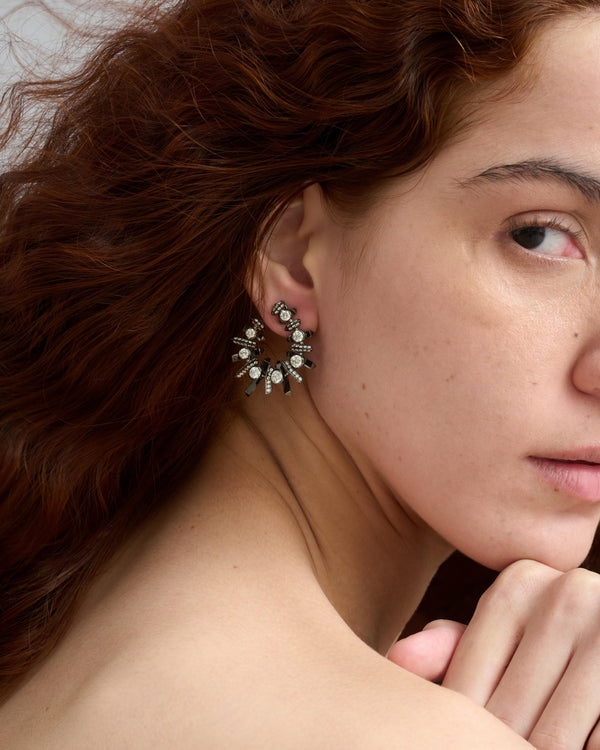 Fish Front Back Diamond Earrings