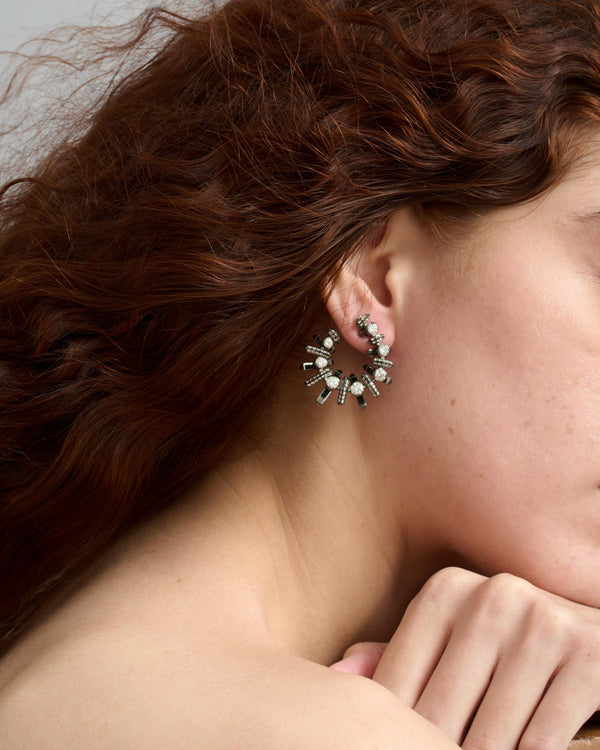 Fish Front Back Diamond Earrings