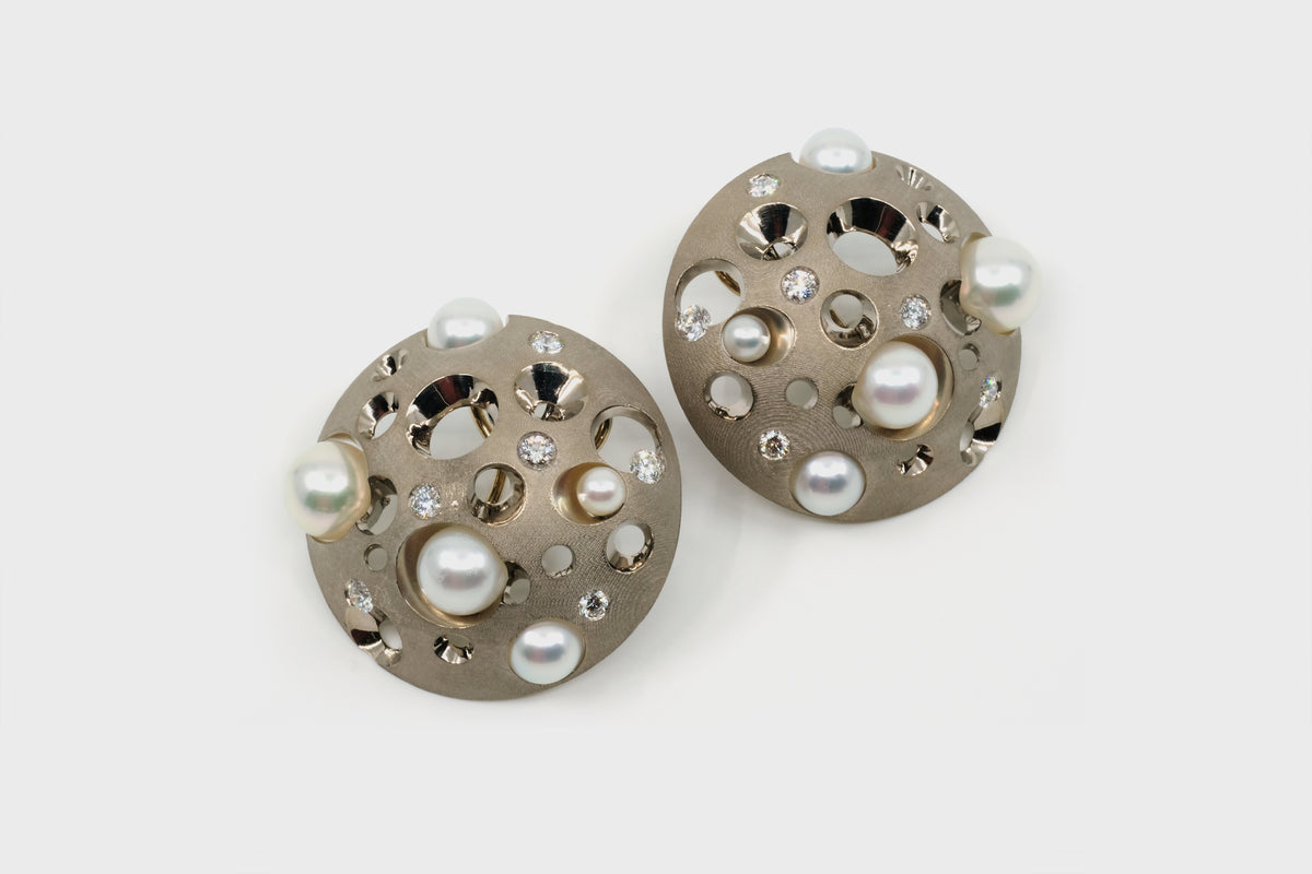 Puffball Void Shield Earrings - Studio Renn
