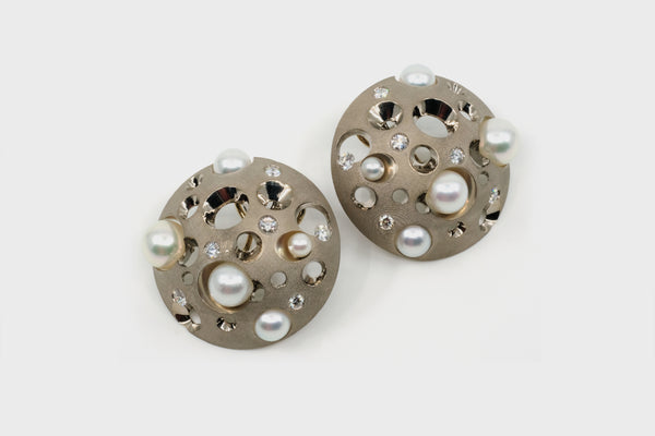 Puffball Void Shield Earrings - Studio Renn