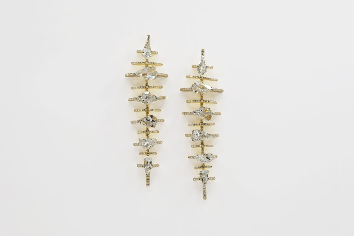 Godna Antique-Cut Long Earrings - Studio Renn