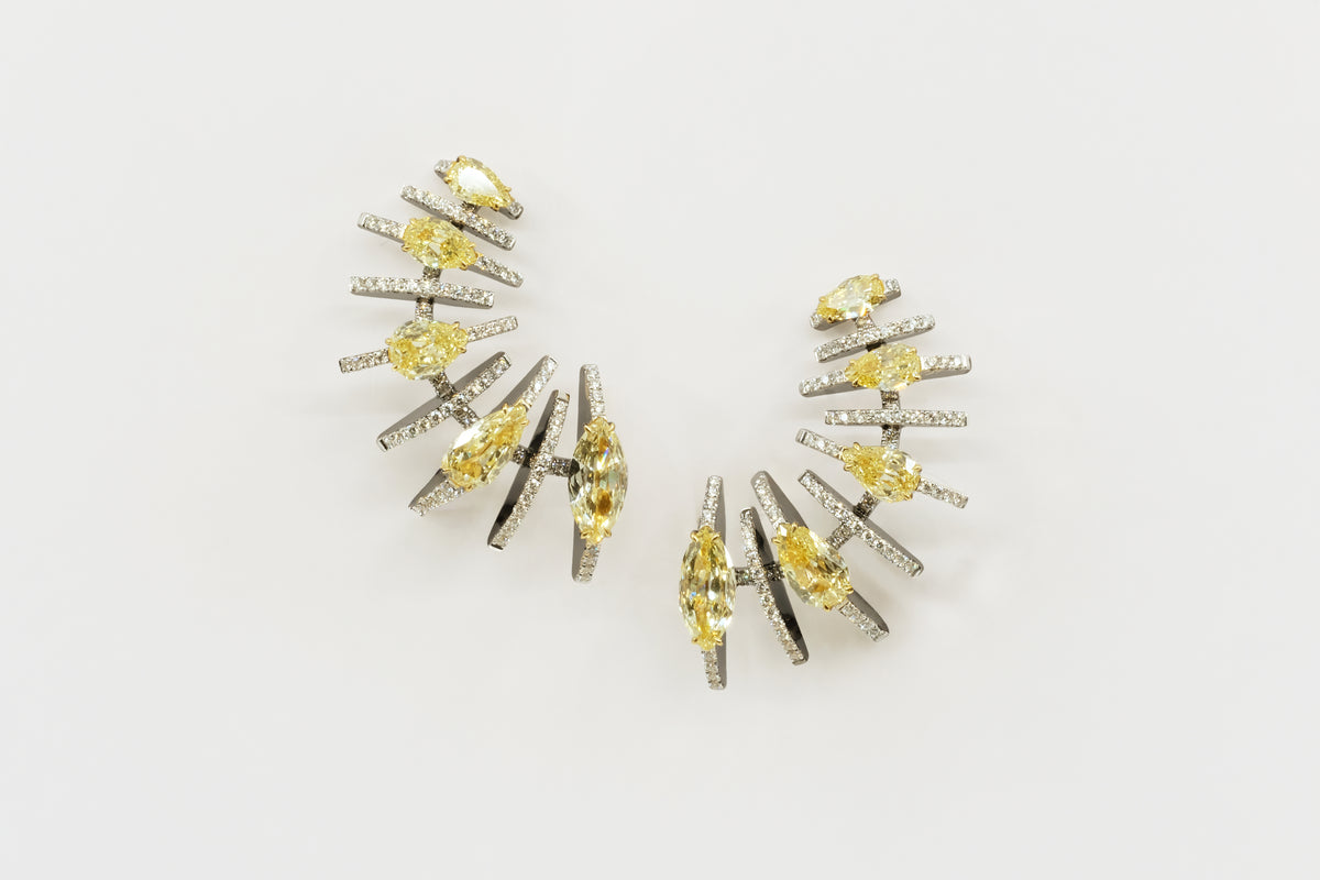 Godna Fancy-Yellow Earclimbers - Studio Renn
