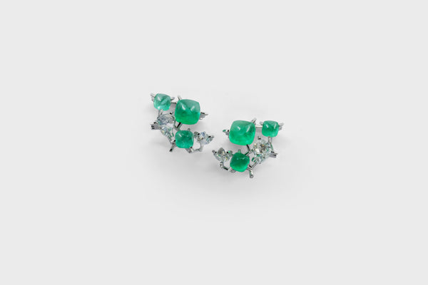 Cacti 5-Scatter Emerald Earrings - Studio Renn