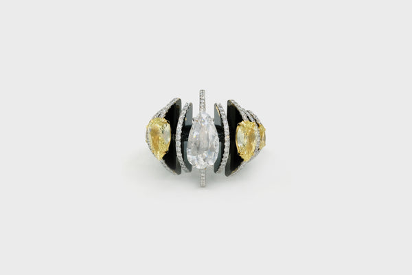 Godna Fancy Yellow & Diamond Ring - Studio Renn
