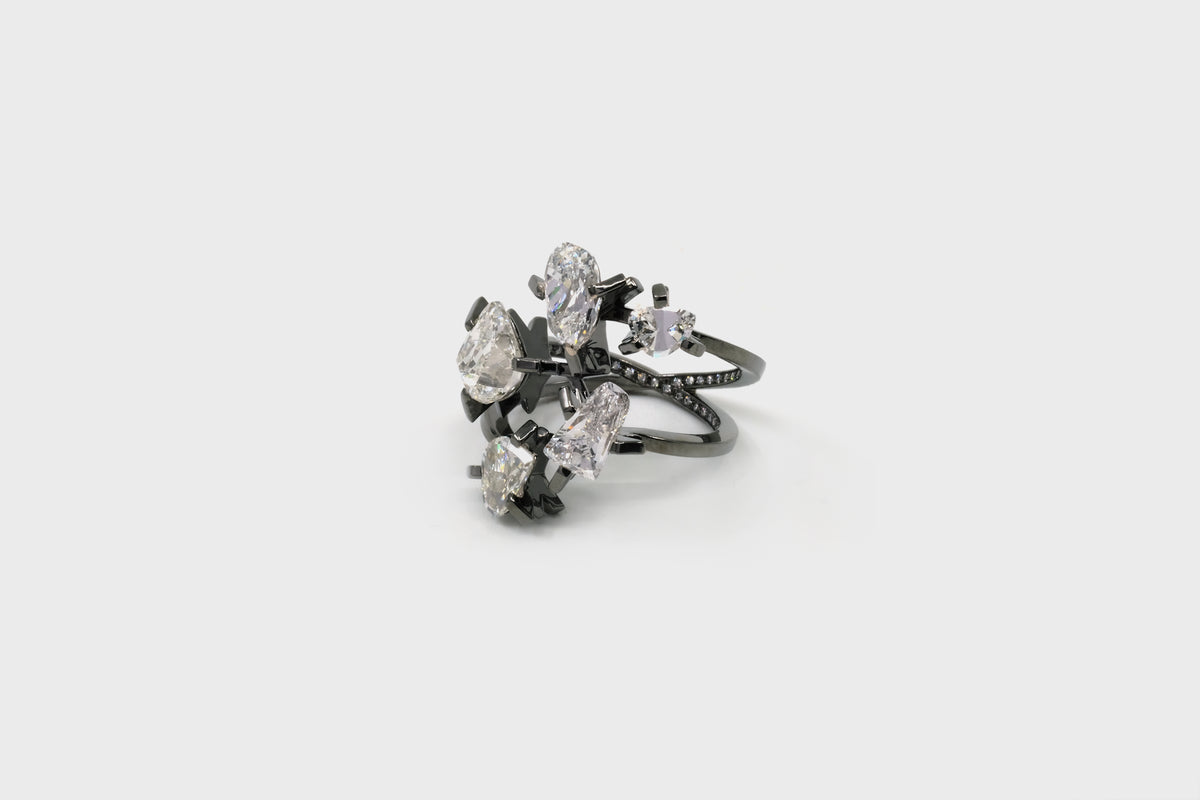 Cacti Antique-cut Scatter Ring - Studio Renn