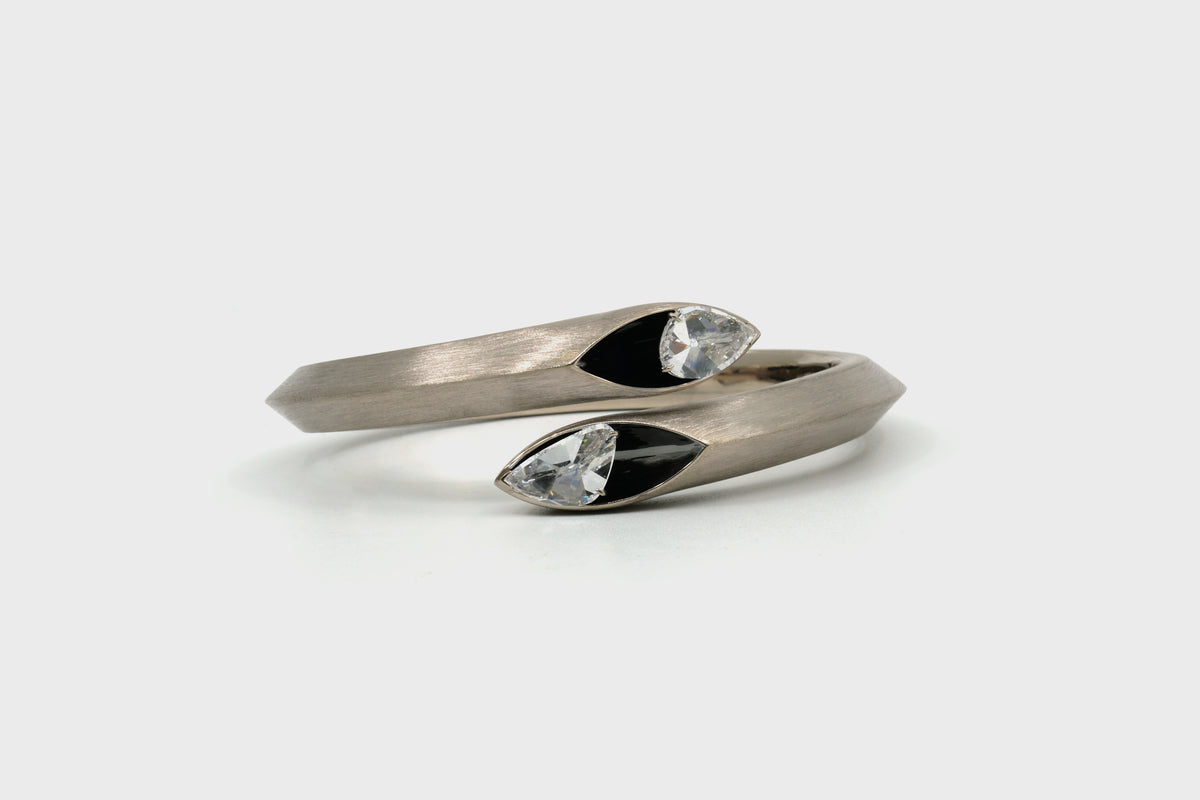 Seed-leaf Diamond Bypass Bracelet - Studio Renn