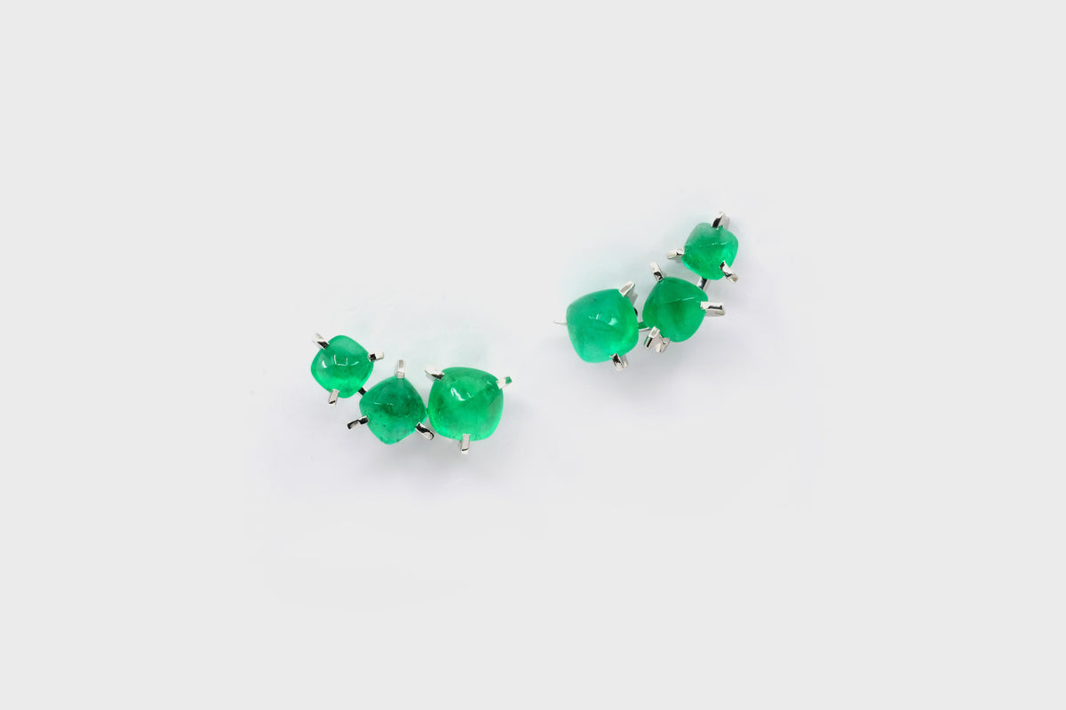 Cacti 3-Emerald Earclimbers - Studio Renn