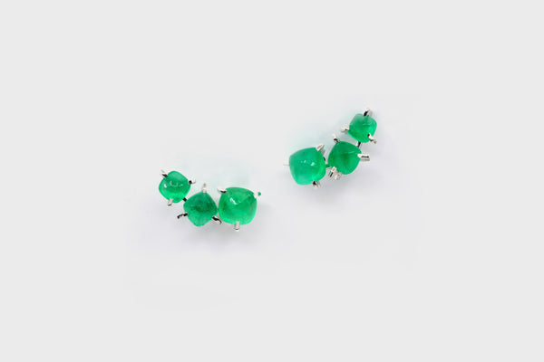 Cacti 3-Emerald Earclimbers - Studio Renn