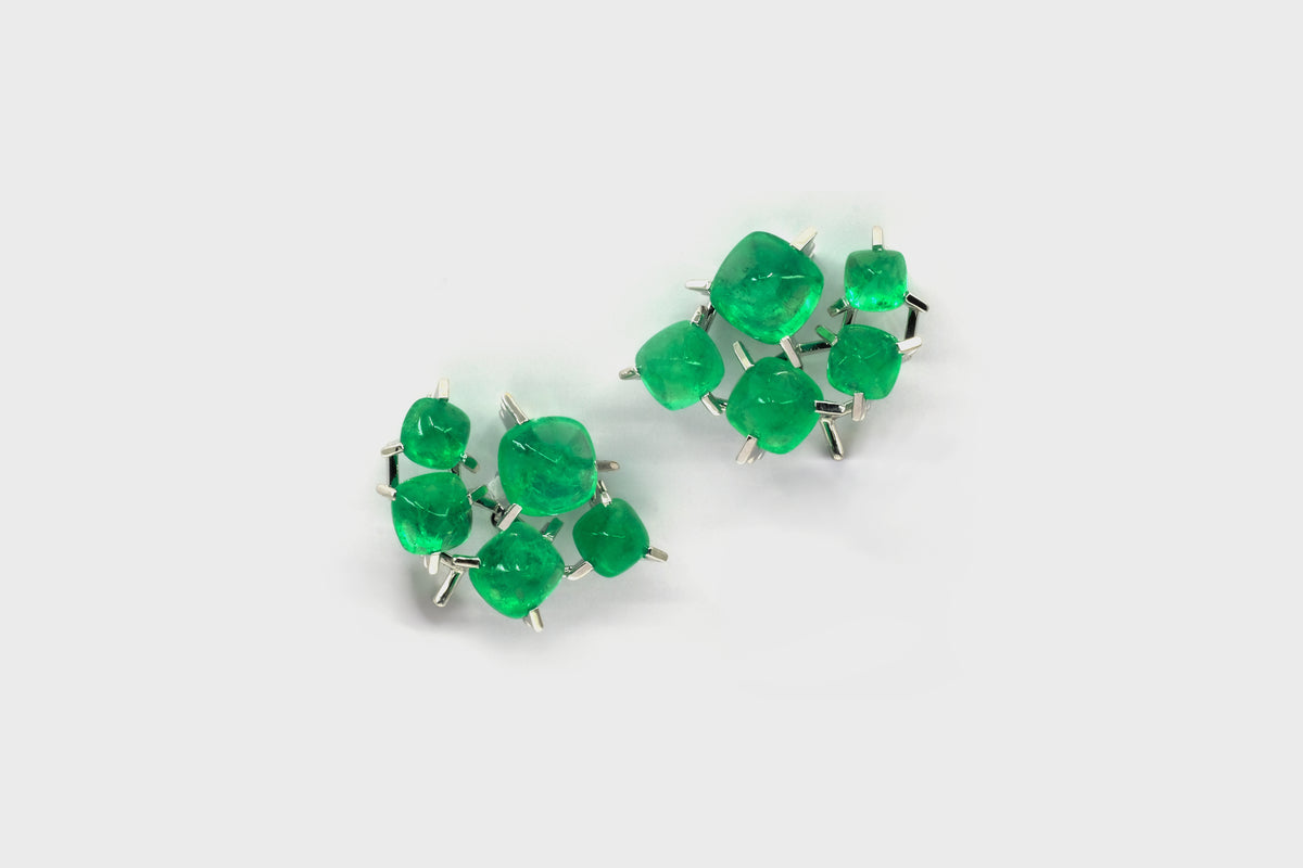 Cacti Scatter Emerald Earrings - Studio Renn