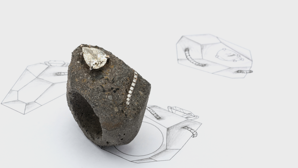 A Studio Renn ring set in concrete
