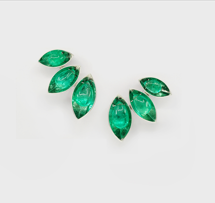 Seed Leaf Emerald Glow Earclimbers